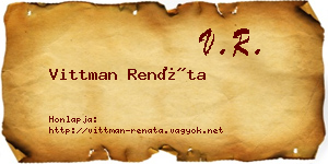 Vittman Renáta névjegykártya